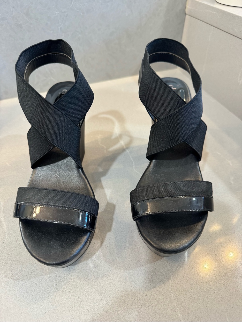 Charles David Black Wedge Shoes